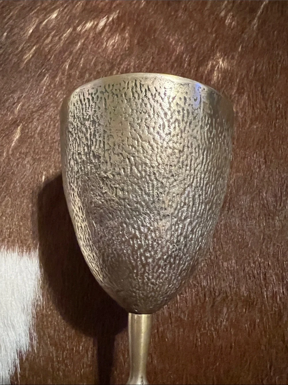Antique-Style Brass Wine Goblet Korea